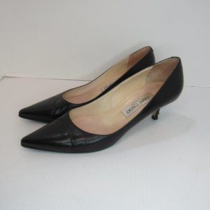 Jimmy Choo Black Kitten Heel Pump Classic Heels
